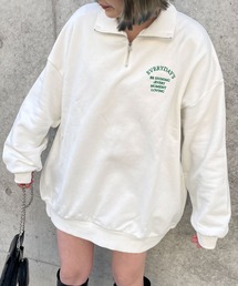 WEGO/オーバーサイズハーフジップスウェット