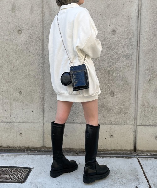 WEGO（ウィゴー）の「WEGO/オーバーサイズハーフジップスウェット（スウェット・レディース・ホワイト/ブルー/オートミール・FREE）」の5枚目の写真