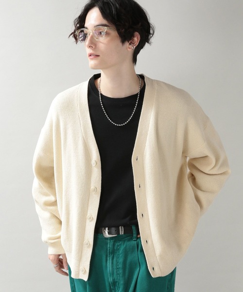 RAGEBLUE(レイジブルー)の「モールニット/ビッグカーディガン/262841(カーディガン/ボレロ・メンズ・アイボリー/スミクロ/ブルー/イエロー・MEDIUM/LARGE)」の20枚目の写真