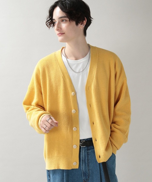 RAGEBLUE(レイジブルー)の「モールニット/ビッグカーディガン/262841(カーディガン/ボレロ・メンズ・アイボリー/スミクロ/ブルー/イエロー・MEDIUM/LARGE)」の14枚目の写真