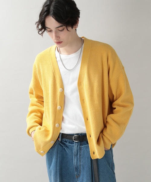 RAGEBLUE(レイジブルー)の「モールニット/ビッグカーディガン/262841(カーディガン/ボレロ・メンズ・アイボリー/スミクロ/ブルー/イエロー・MEDIUM/LARGE)」の9枚目の写真