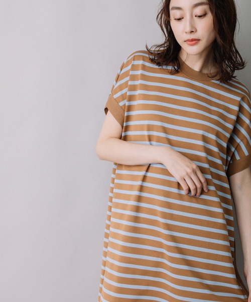 Munich（ミューニック）の「コットンボーダースリーブレスロングトップス（Tシャツ/カットソー・レディース・ホワイト/ネイビー/キャメル・FREE）」の12枚目の写真