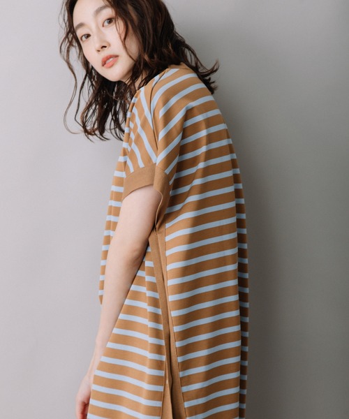 Munich（ミューニック）の「コットンボーダースリーブレスロングトップス（Tシャツ/カットソー・レディース・ホワイト/ネイビー/キャメル・FREE）」の13枚目の写真