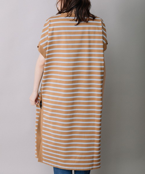 Munich（ミューニック）の「コットンボーダースリーブレスロングトップス（Tシャツ/カットソー・レディース・ホワイト/ネイビー/キャメル・FREE）」の11枚目の写真