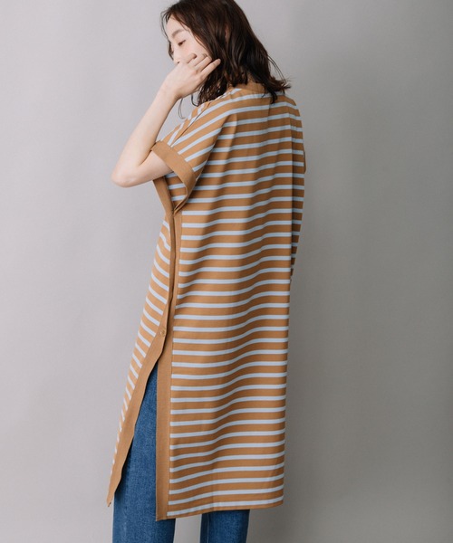 Munich（ミューニック）の「コットンボーダースリーブレスロングトップス（Tシャツ/カットソー・レディース・ホワイト/ネイビー/キャメル・FREE）」の10枚目の写真