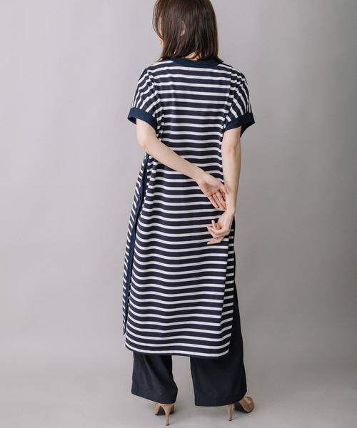 Munich（ミューニック）の「コットンボーダースリーブレスロングトップス（Tシャツ/カットソー・レディース・ホワイト/ネイビー/キャメル・FREE）」の21枚目の写真