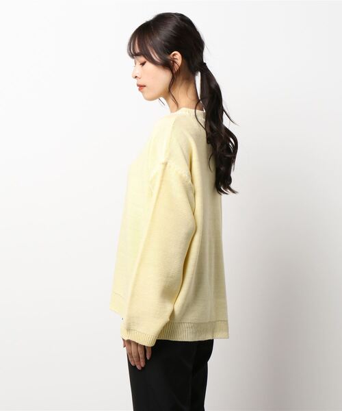 KOBE LETTUCE(コウベレタス)の「ハンドステッチニットトップス(ニット/セーター・レディース・ミント/イエロー/オフホワイト・FREE)」の4枚目の写真