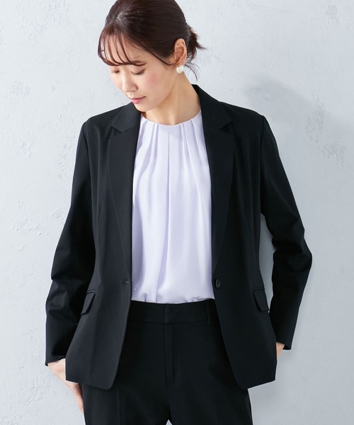 A/C DESIGN BY ALPHA CUBIC(エーシーデザインバイアルファキュービック)の「フロントタックシフォンTブラウス(Tシャツ/カットソー・レディース・ラベンダー/ライトグレー/オフホワイト・L/M)」の6枚目の写真