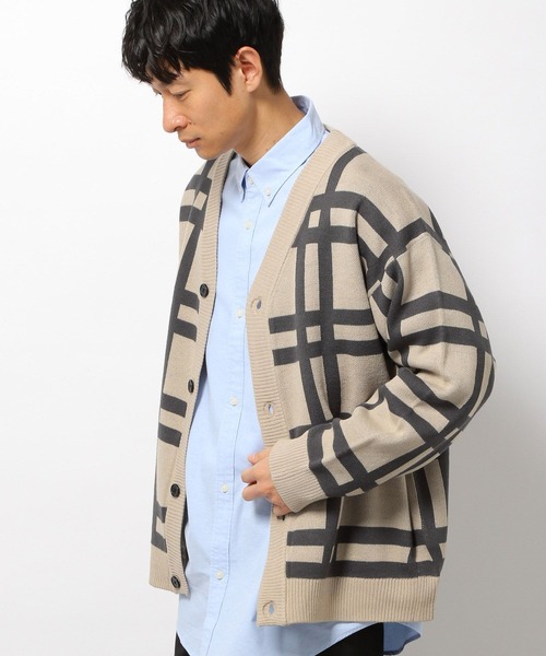 LAKOLE（ラコレ）の「ジャカードニットカーディガン / 263669（カーディガン/ボレロ・メンズ・ネイビー/アイボリー/ブラック・MEDIUM/LARGE）」の2枚目の写真