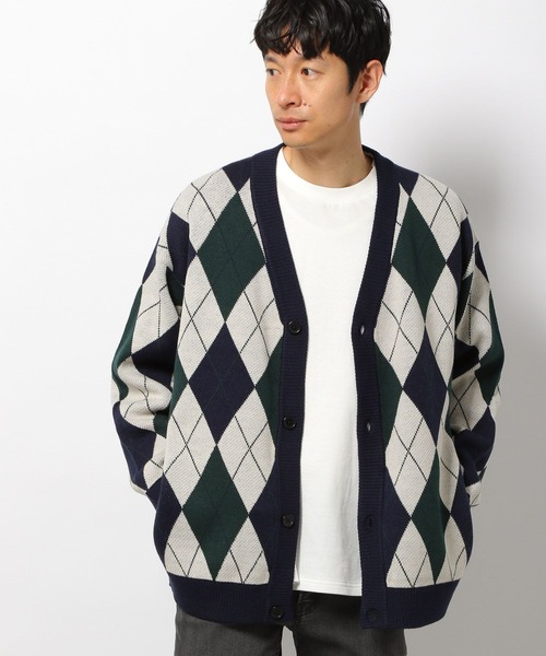 LAKOLE（ラコレ）の「ジャカードニットカーディガン / 263669（カーディガン/ボレロ・メンズ・ネイビー/アイボリー/ブラック・MEDIUM/LARGE）」の3枚目の写真