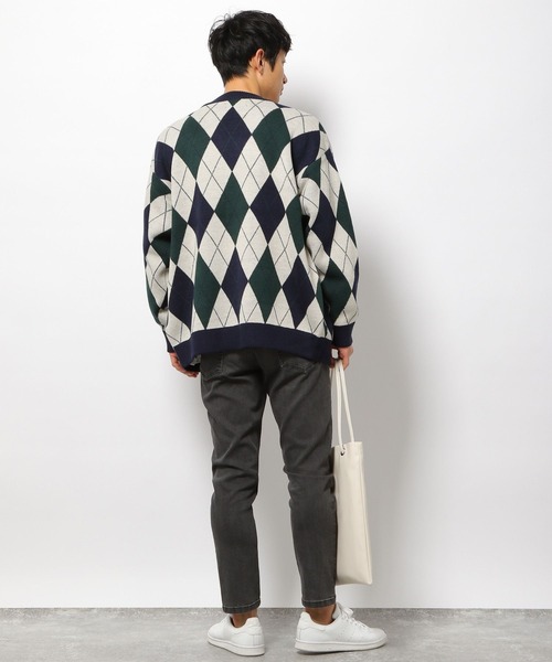 LAKOLE（ラコレ）の「ジャカードニットカーディガン / 263669（カーディガン/ボレロ・メンズ・ネイビー/アイボリー/ブラック・MEDIUM/LARGE）」の9枚目の写真