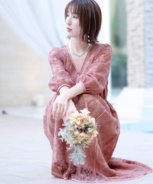ミモレ丈&袖あり フォーマル パイピング 大きいサイズ 結婚式 パーティー ドレス オケージョンドレス お呼ばれ 二次会 成人式 