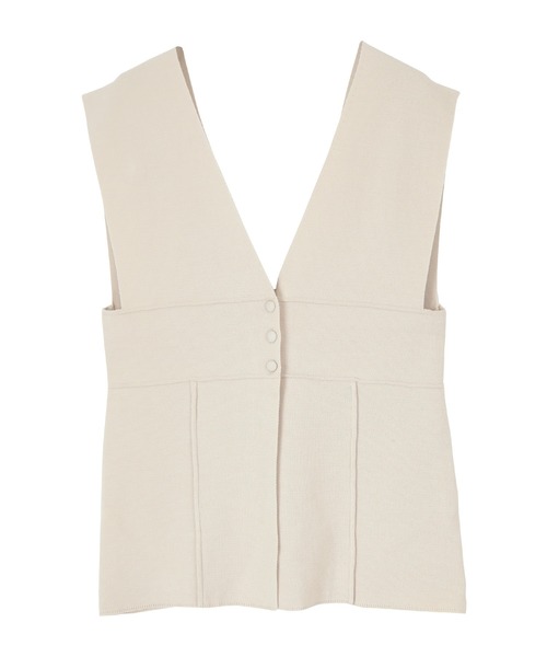 titivate（ティティベイト）の「深Vﾈｯｸﾃﾞｻﾞｲﾝﾆｯﾄﾍﾞｽﾄ（ベスト・レディース・キャメル/ブラック/ライトベージュ・M/L/S）」の6枚目の写真