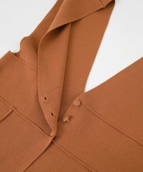 titivate（ティティベイト）の「深Vﾈｯｸﾃﾞｻﾞｲﾝﾆｯﾄﾍﾞｽﾄ（ベスト・レディース・キャメル/ブラック/ライトベージュ・M/L/S）」の17枚目の写真