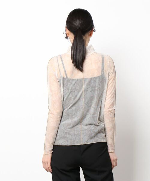 Q（キュー）の「2way 柄シアートップス（Tシャツ/カットソー・レディース・ライトグリーン/アイボリー・MEDIUM）」の7枚目の写真