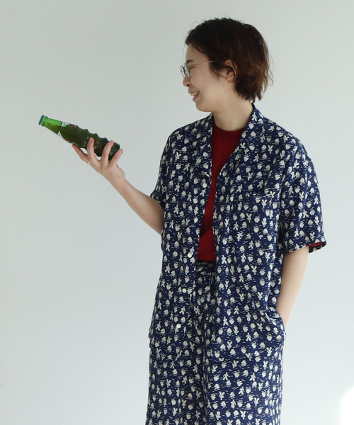 ◆期間限定SALE◆PAR ICI（パーリッシィ）「ヨットジャカード 開襟シャツ PAR ICI（パーリッシィ）の「ヨットジャカード 開襟シャツ