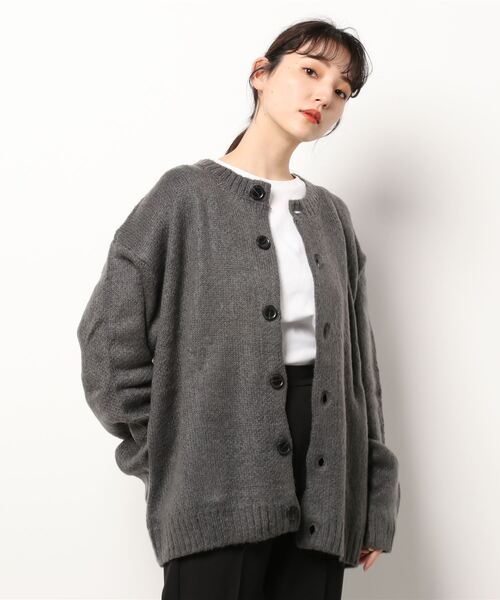 【セール】/Bling leads/5ゲージモヘアタッチ ビッグ クルーネックカーディガン（カーディガン/ボレロ）｜Bling Leads（ブリングリーズ）