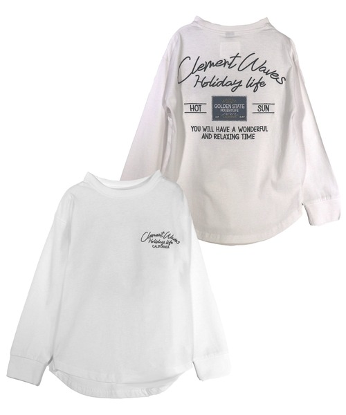 UNDERWRAPS（アンダーラップス）の「【KID’S】バリエーション刺繍ロンT(M3)（Tシャツ/カットソー・キッズ・ホワイト/ブラック/グリーン系その他2/ダークグレー/チャコールグレー/グリーン系その他/ブラック系その他2/ライトグレー/ベージュ系その他/ベージュ/ホワイト系その他3/ホワイト系その他4/ネイビー系2/ホワイト系その他2・160/150/140/130/120）」の2枚目の写真