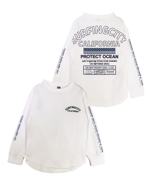 UNDERWRAPS（アンダーラップス）の「【KID’S】バリエーション刺繍ロンT(M3)（Tシャツ/カットソー・キッズ・ホワイト/ブラック/グリーン系その他2/ダークグレー/チャコールグレー/グリーン系その他/ブラック系その他2/ライトグレー/ベージュ系その他/ベージュ/ホワイト系その他3/ホワイト系その他4/ネイビー系2/ホワイト系その他2・160/150/140/130/120）」の4枚目の写真