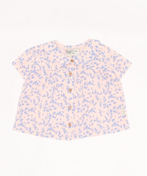 piupiuchick(ピュウピュウチック)の「piupiuchick / 花柄 ブラウス <ベビー>(Tシャツ/カットソー・キッズ・ライトピンク・18M/24M/12M)」の1枚目の写真