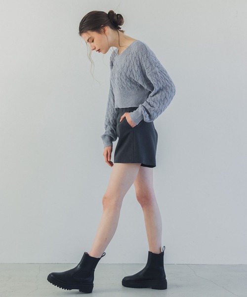 pichud(ピチュダ)の「フレアショートパンツ /ウォッシャブル(その他パンツ・レディース・ブラウン/グレー・M/L)」の6枚目の写真