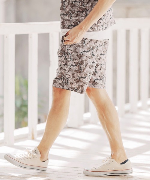 many more times（メニーモアタイムス）の「mp9902-ペイズリー総柄ショーツ（その他パンツ・メンズ・グリーン/ブラック/ホワイト/グレー・S/M/L）」の3枚目の写真