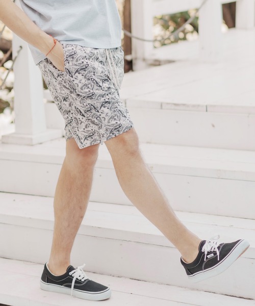 many more times（メニーモアタイムス）の「mp9902-ペイズリー総柄ショーツ（その他パンツ・メンズ・グリーン/ブラック/ホワイト/グレー・S/M/L）」の2枚目の写真