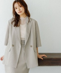 mysty woman | リネンライクハーフスリーブジャケット 275504(テーラードジャケット)