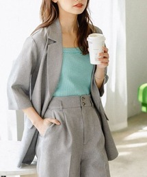 mysty woman | リネンライクハーフスリーブジャケット 275504(テーラードジャケット)