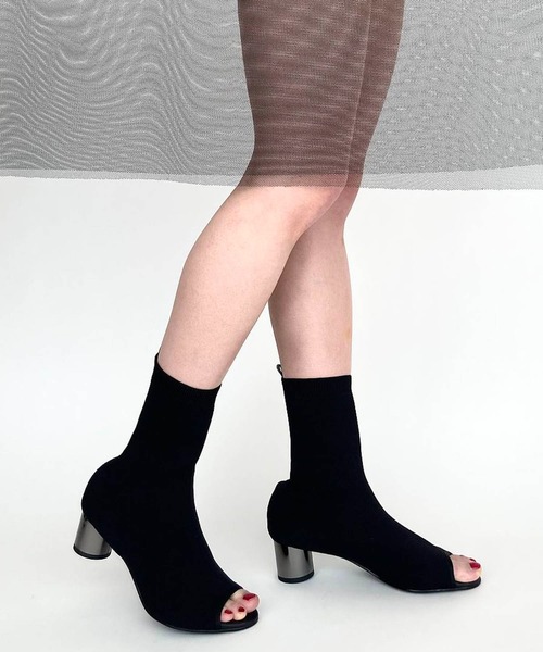 セール】Sandal Boots Black（ブーツ）｜NODOKNITS（ノードニット）の 
