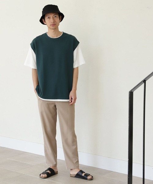 LAKOLE(ラコレ)の「梨地ベストレイヤードTシャツ / 269717(Tシャツ/カットソー・メンズ・ライトグレー/ブラック/グリーン/ブラウン系その他/ブルー/グレー/サックスブルー・MEDIUM/LARGE/X-LARGE)」の11枚目の写真