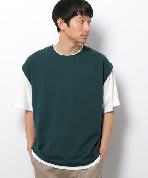 LAKOLE(ラコレ)の「梨地ベストレイヤードTシャツ / 269717(Tシャツ/カットソー・メンズ・ライトグレー/ブラック/グリーン/ブラウン系その他/ブルー/グレー/サックスブルー・MEDIUM/LARGE/X-LARGE)」の9枚目の写真