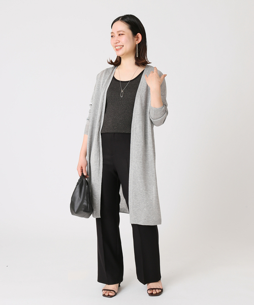 B.C STOCK(ベーセーストック)の「レビータ ロングカーディガン(カーディガン/ボレロ・レディース・ホワイト/ライトグレー/ブラウン/オレンジ・FREE)」の5枚目の写真