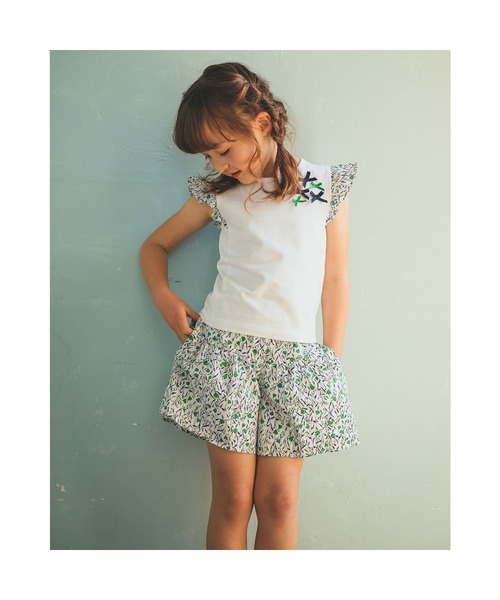 BeBe(ベベ)の「BeBe/カバリエレ・アズーロポピーフラワープリントリボンTシャツ(90~150cm)(Tシャツ/カットソー・キッズ・ホワイト・120/150/100/130/110/140/90)」の13枚目の写真