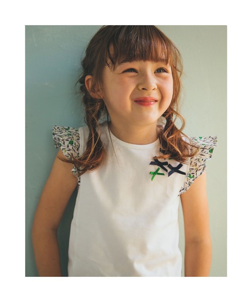 BeBe(ベベ)の「BeBe/カバリエレ・アズーロポピーフラワープリントリボンTシャツ(90~150cm)(Tシャツ/カットソー・キッズ・ホワイト・120/150/100/130/110/140/90)」の5枚目の写真