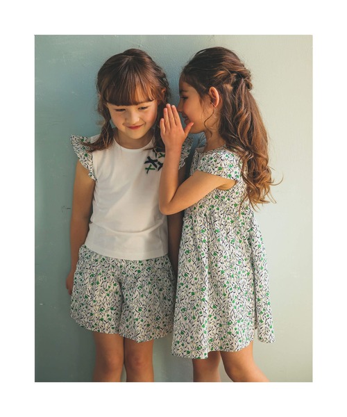 BeBe(ベベ)の「BeBe/カバリエレ・アズーロポピーフラワープリントリボンTシャツ(90~150cm)(Tシャツ/カットソー・キッズ・ホワイト・120/150/100/130/110/140/90)」の7枚目の写真