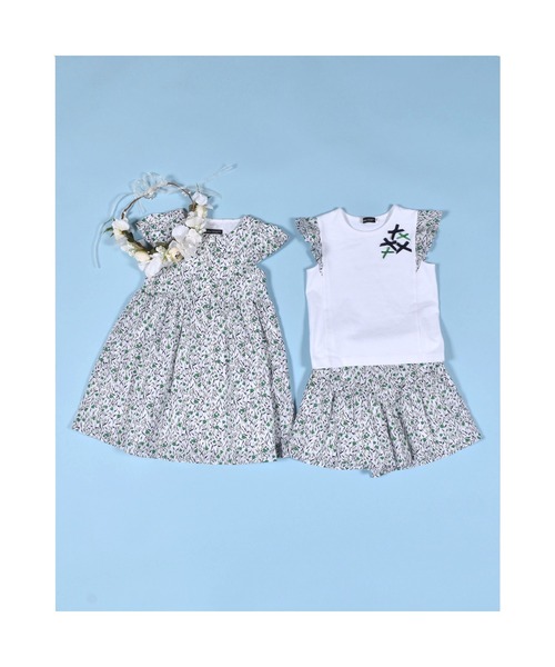 BeBe(ベベ)の「BeBe/カバリエレ・アズーロポピーフラワープリントリボンTシャツ(90~150cm)(Tシャツ/カットソー・キッズ・ホワイト・120/150/100/130/110/140/90)」の4枚目の写真