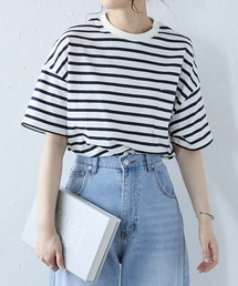 【Fizz/フィズ】 サイドスリット ポケット付きコットンTシャツ