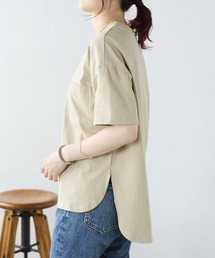 【Fizz/フィズ】 サイドスリット ポケット付きコットンTシャツ