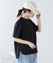 【Fizz/フィズ】 サイドスリット ポケット付きコットンTシャツ