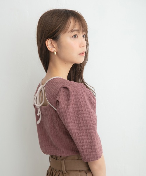 ADIRA（アディラ）の「前後２ウェイカットJQトップス（その他トップス・レディース・ブラック/サックスブルー/ピンク・MEDIUM）」の12枚目の写真