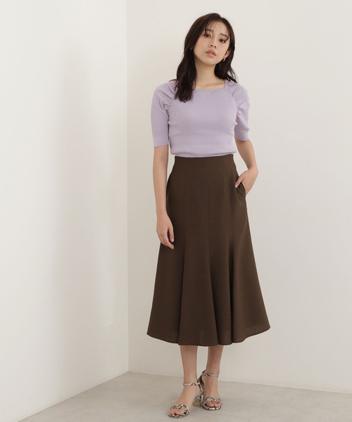 NATURAL BEAUTY BASIC（ナチュラルビューティーベーシック）の「リネンタッチマーメイドスカート（スカート・レディース・グレイッシュベージュ/ブラウン/オレンジ・SMALL/MEDIUM）」の8枚目の写真
