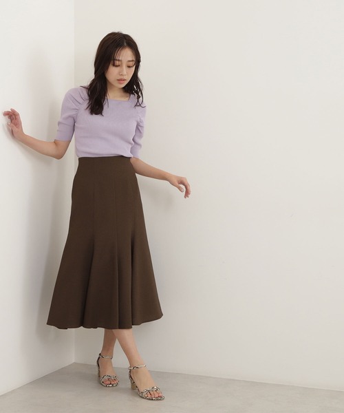 NATURAL BEAUTY BASIC（ナチュラルビューティーベーシック）の「リネンタッチマーメイドスカート（スカート・レディース・グレイッシュベージュ/ブラウン/オレンジ・SMALL/MEDIUM）」の9枚目の写真