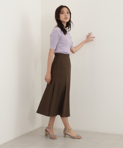 NATURAL BEAUTY BASIC（ナチュラルビューティーベーシック）の「リネンタッチマーメイドスカート（スカート・レディース・グレイッシュベージュ/ブラウン/オレンジ・SMALL/MEDIUM）」の11枚目の写真