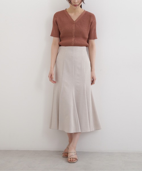 NATURAL BEAUTY BASIC（ナチュラルビューティーベーシック）の「リネンタッチマーメイドスカート（スカート・レディース・グレイッシュベージュ/ブラウン/オレンジ・SMALL/MEDIUM）」の15枚目の写真