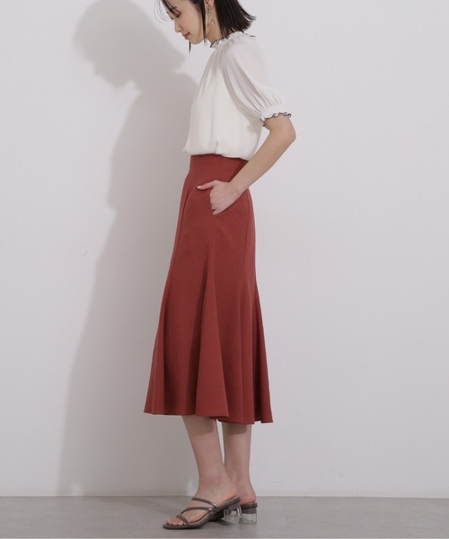 NATURAL BEAUTY BASIC（ナチュラルビューティーベーシック）の「リネンタッチマーメイドスカート（スカート・レディース・グレイッシュベージュ/ブラウン/オレンジ・SMALL/MEDIUM）」の21枚目の写真
