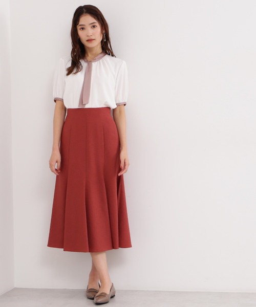 NATURAL BEAUTY BASIC（ナチュラルビューティーベーシック）の「リネンタッチマーメイドスカート（スカート・レディース・グレイッシュベージュ/ブラウン/オレンジ・SMALL/MEDIUM）」の5枚目の写真