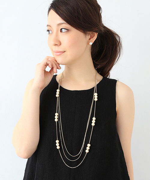 B Ming Life Store By Beams ビーミングバイビームス の ビーミング By ビームス コットンパール3連ネックレス ネックレス Wear