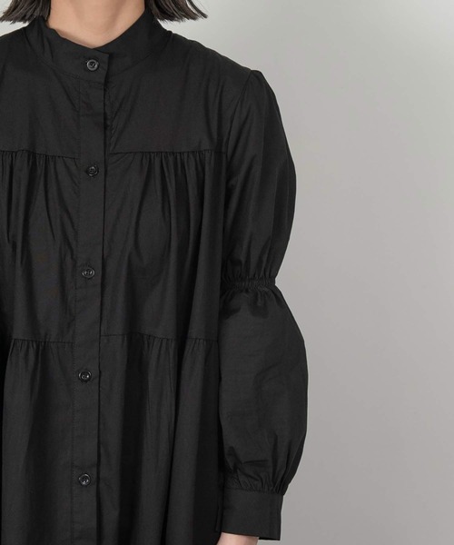 lawgy(ラウジー)の「tiered long shirt op(ワンピース・レディース・ホワイト/ブラック・FREE)」の12枚目の写真