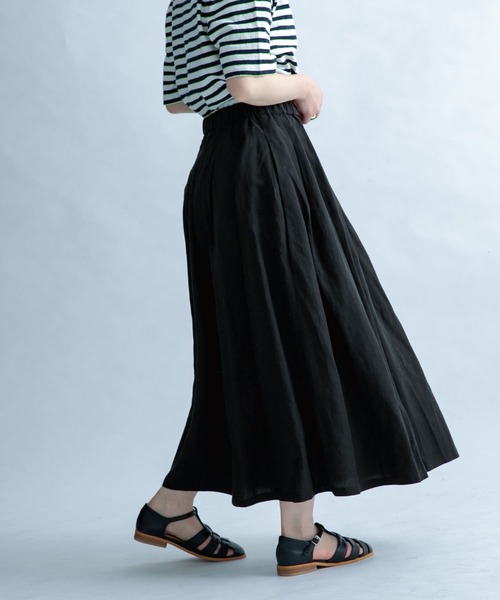 FORK&SPOON（フォークアンドスプーン）の「FORK&SPOON　タックミディスカート（スカート・レディース・ブラック/ナチュラル/ブルー系その他・1/2）」の19枚目の写真